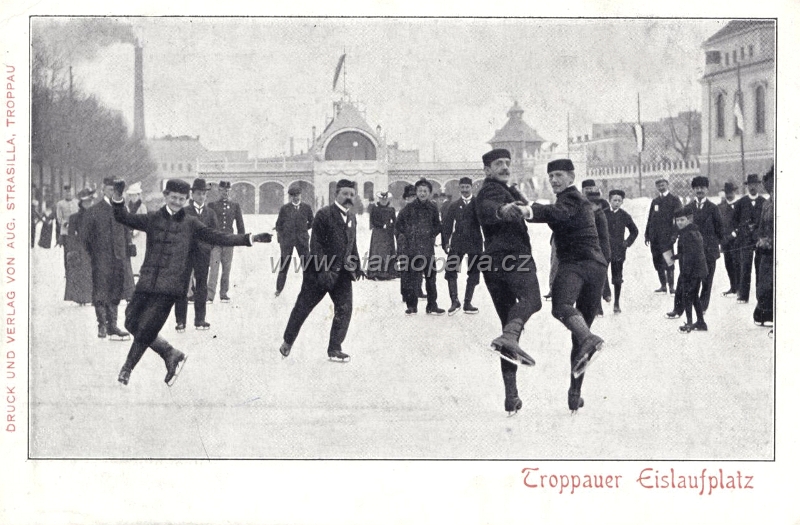 zameckyokruh (16).jpg - Lidé bruslí na Zimním stadioně na pohlednici z počátku 20.století